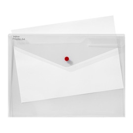 Snopake Foolscap Polyfile Twin Pocket Popper Wallet with Press Stud Closure –Clear [Pack of 5] Ref: 15690