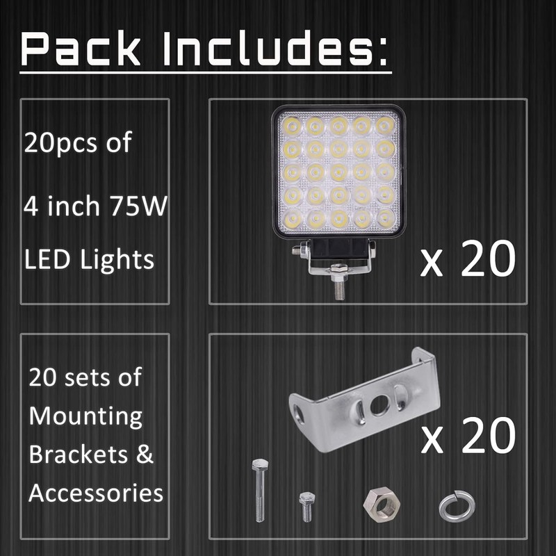SAN YOUNG LED Work Lights for Truck, 4 Inch LED