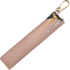 Pen Case, Cow Leather, Single Insert, Pen Holder, Slim, Simple, Fountain Pen, Strap, Pen Holder, Easy to Store and Remove, PINK, Chinese
