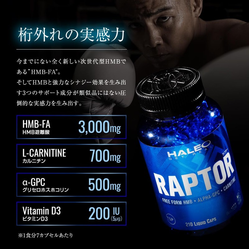 HALEO HMB RAPTOR HMB-FA Next Generation Liquid Type, Alpha GPC,