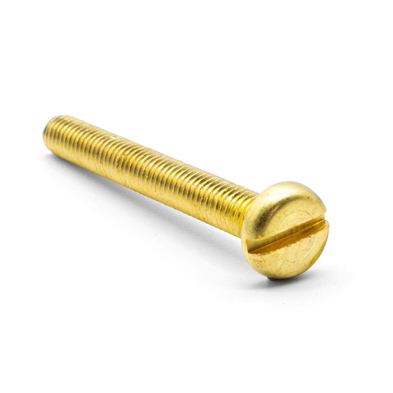 Hippo Hardware M5 (5mm X 50mm) Solid Brass Slotted Pan