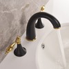 Bathroom Sink Faucet 3 Hole Black Gold, Vintage Brass Bathroom