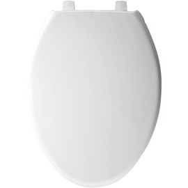BEMIS 1900 Commercial Heavy Duty Closed Front Toilet Seat with Cover, Industrial Slow Close Seat, Made in USA, Elongated, White