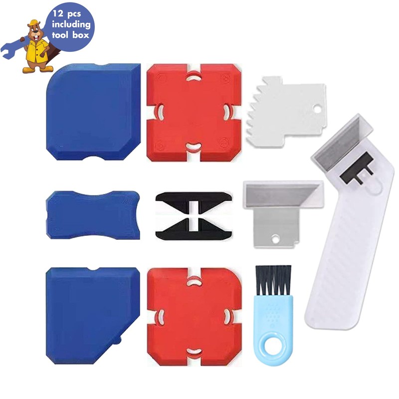 Yoki Peony Professional Silicone Caulking Tool Kit, Reusable Silicone Profiling