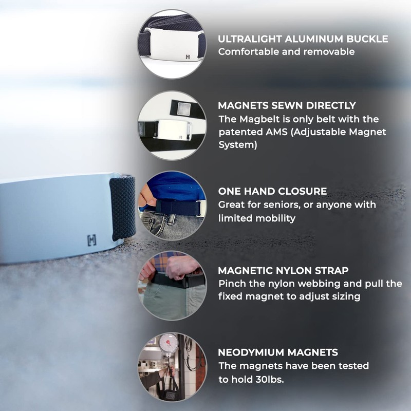 MagBelt 2 - Black Belt/Silver Buckle (Medium)