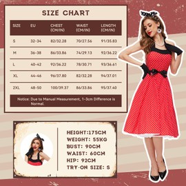 JONRRYIN Women's 50s Costume, 9 Pieces Rockabilly Accessories with Cat Eye Glasses, Earrings, Headband, Necklace, Gloves for Theme Party, Retro Party