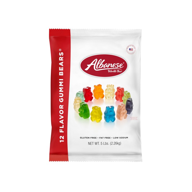 Albanese Candy, 12 Sabor Gummi Bears, 5 libra Bolsa