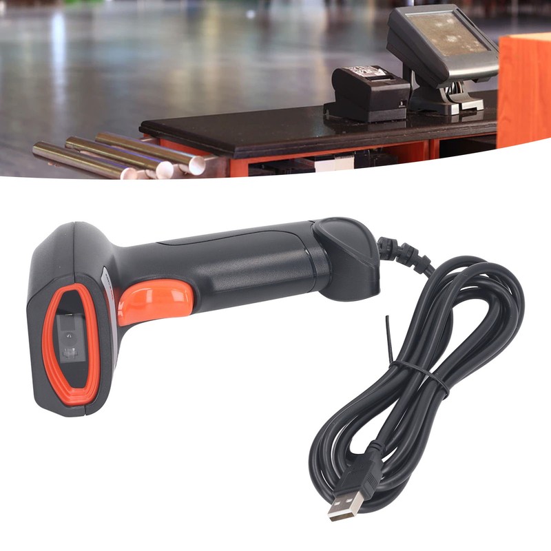 QR Code Scanner Barcode Reader ABS Handheld Scanning Tool for
