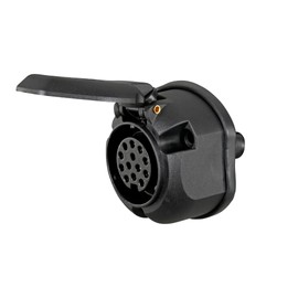 HELLA 8JB 005 949-011 Socket - 13-pin connector - with rear fog light deactivation - Plug: Screw Contact - Black