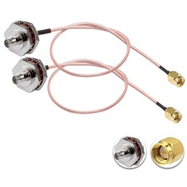 Vecys 2 x SMA Cable SMA Male to SMA Female Waterproof Box M16 12 Inch / 30 cm RG316 RF Coaxial Cable with Low Loss for Router Antenna Signal Booster Wireless Adapter