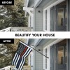 G128 6 Feet Tangle Free Spinning Flagpole (Black) Thin Blue&Red
