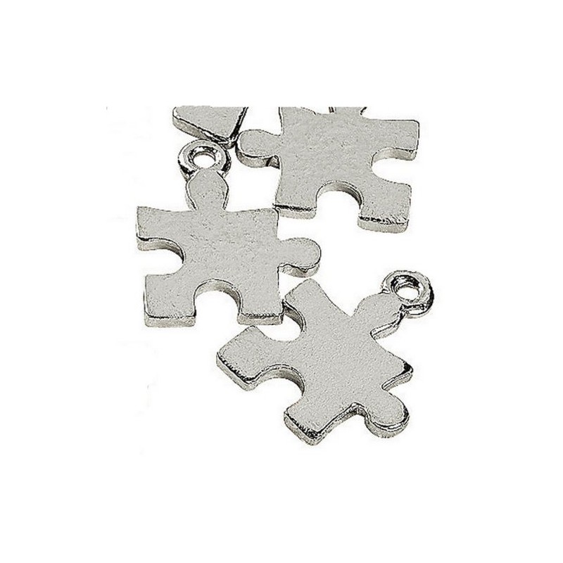 20 Puzzle Piece Charms Autism Asperger Syndrome Awareness 5/8 inch
