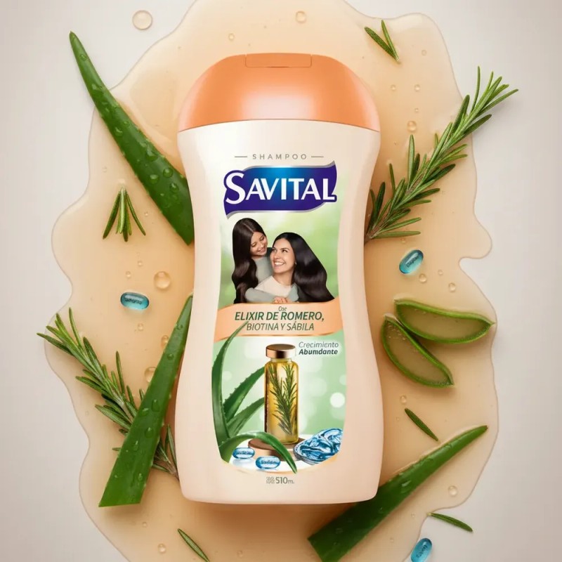 Savital Shampoo Elixir De Romero Biotina Y Sabila 510ml