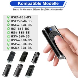 pepape 2 Stück Garagentoröffner Fernbedienung für Hörmann Handsender HSE2-868-BS, HSE4-868-BS, HS4-868-BS, HS1-868-BS, mit Schutzhülle, Kompatibel mit 868,3MHz Hörmann BiSecur Garagentorantrieb