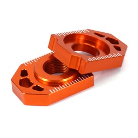 IUVWISN Dirt Bike Rear Axle Block Chain Tensioner Adjuster CNC for 125-450 SX SXF XC XCF 00-12 125-530 EXC EXCF XCW XCFW 00-23 EC250/300/250F/350F 21-23 EX250 22-23 EX300 21-23 Orange