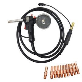 WYDDDARY Aluminum Wire Drawing Welding Gun For Miller 300371 Millermatic 140 141 211 Spoolmate 100 with 9.8ft (3 m) Cable Lead and 10pcs 0.8mm Conductive Nozzles