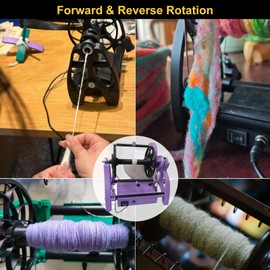 Electric Yarn Spinner Kit with Foot Controller & 3 Bobbins, Small Yarn Winder with Forward & Reverse (Purple-4oz)