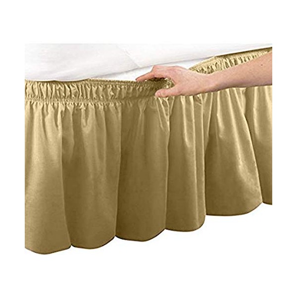 Pleated Three Sides Fabrics Wrap Around Style Egyptian Cotton Elastic