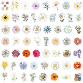 Cosmeria Flower Sticker Set Waterproof Durable for Bicycles Cars Laptops Notebooks Mobile Phones Children Teenagers Adults 55 Pieces