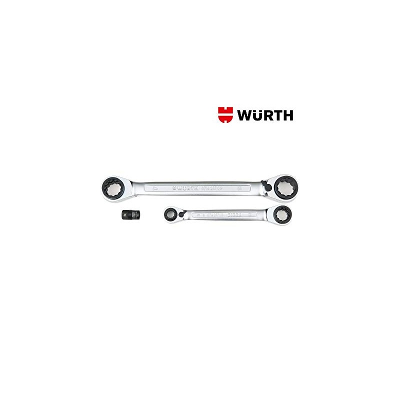 Würth RATDPRGSHSL Ratchet Double Ring Spanner Set of 3 (8-19