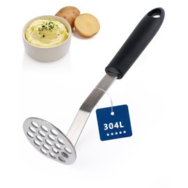 Acual Potato Masher Stainless Steel, Heavy Duty 304 Stainless Steel Masher