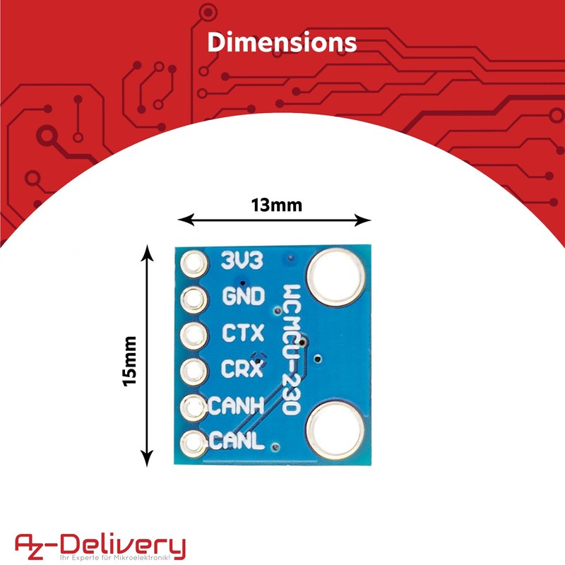 AZDelivery 1 X CAN-BUS TRANSCEIVER BREAKOUT BOARD - High Speed