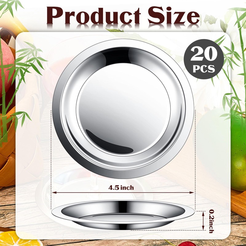 Set of 20 Wine Bottle Coaster Smooth Stainless Steel Coasters