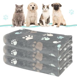 LATRAT Pack of 3 Dog Blankets, Cat Blankets, Washable and Fluffy, Cuddly Blanket, Dog Fluffy Cat Blanket, Sofa Protector for Dogs, Dog Blanket Sofa (Black)