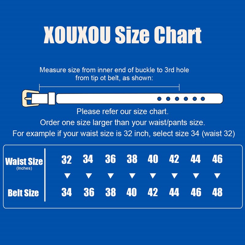 XOUXOU Men's Casual Leather Jeans Belts Classic Work Business Dress