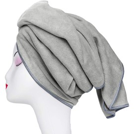 Microfiber Towel for Curly Hair Large Anti Frizz Super Absorbent Hair Towel 23.6''x47'' Fast Hair Drying Towel Hair Wrap fo Bath Spa Facial Makeup, Gr