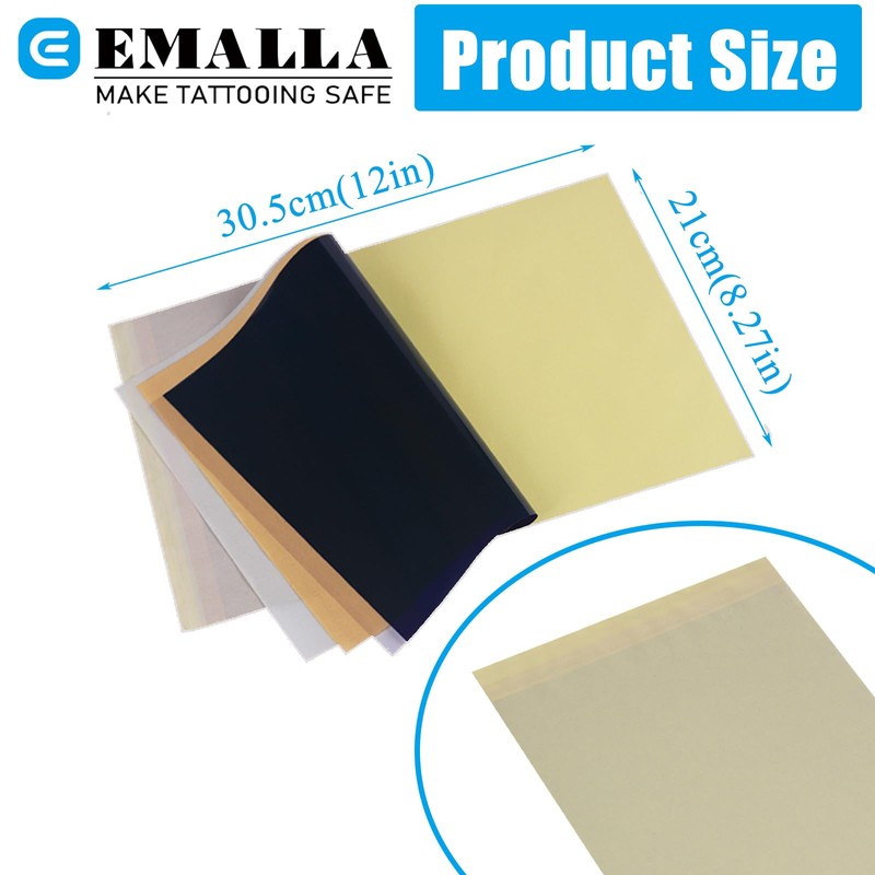 EMALLA Inkdot 100 Sheets Tattoo Transfer Paper Stencil Paper A4