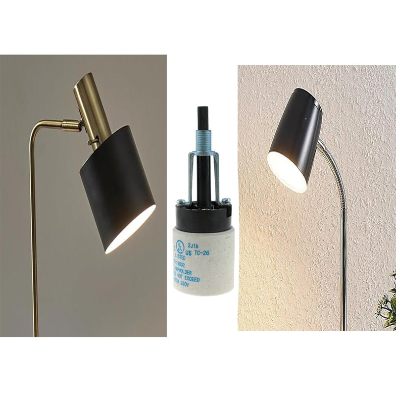 TAODAN E26 Universal Ceramic Lamp Socket with Rotary Switch 250V