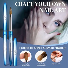 Kolinsky Acrylic Nail Brush KEMEISI (Blue 10)