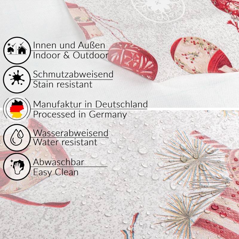 ANRO Oilcloth Tablecloth Christmas Tablecloth Washable Oilcloth Christmas Tablecloth Christmas