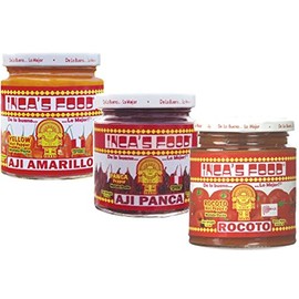 Inca's Food Mixed Sampler - Aji Amarillo, Aji Panca, and Aji Rocoto - (3) 7.5 Oz Jars