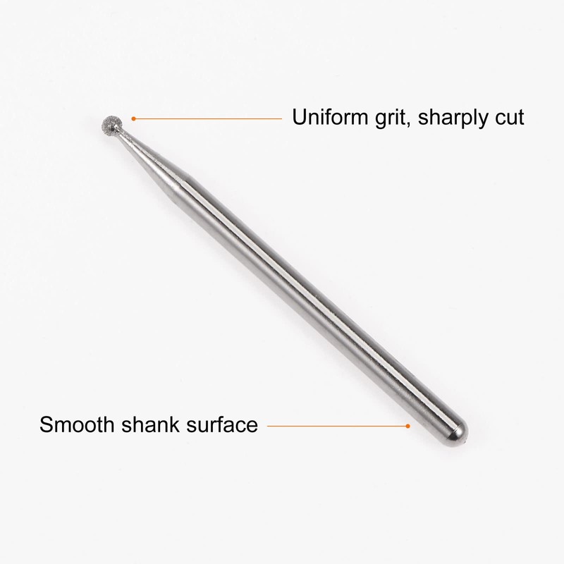 sourcing map 30pcs Diamond Grinding Burrs Carving Bits 2mm Ball