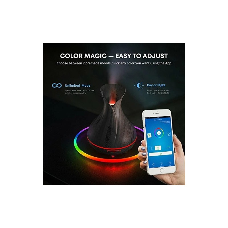 Sierra Modern Home Smart WiFi Wireless Essential Oil Aromatherapy Diffuser