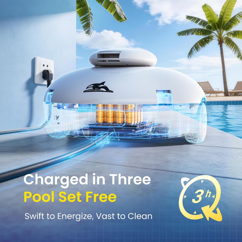 (2026 NEW) AQUVII Cordless Robotic Pool Vacuum, Dual-Layer Filtration