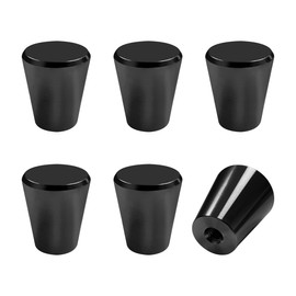 WELANE Cabinet Door Knobs, 6 PCS Round Black Cabinet Knobs for Door, Dresser, Drawer, Closet Door (20 x 23mm)