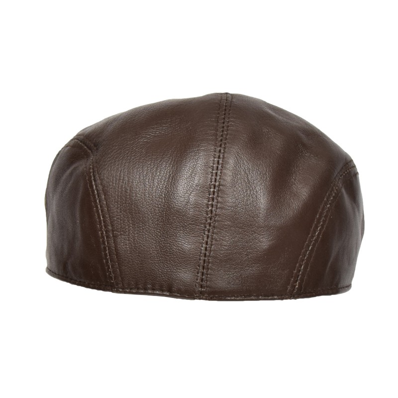 Real Leather Flat Cap Newsboy Ivy Peaked Gatsby Golf Cabbie
