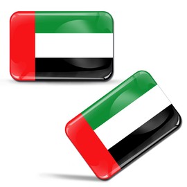 SkinoEu® 2 x 3D Sticker United Arab Emirates UAE Flag F 130