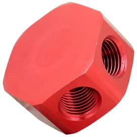 3-Way Air Manifold, 1/4" FNPT inlet/outlet Aluminum Industrial Flat Hex Air Line Splitter, Quick Connect Air Hose Manifold, 300 PSI for General Air Tools & Industrial Use