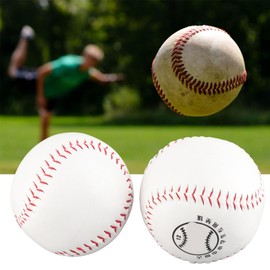 Leapiture 2 Pieces 12 Inch Softball Training Softball Exercise Softball Ball with Hard Ball Grip and Hand Sewing Red White for Outdoor Sports