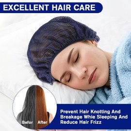 Jeffdad 6Pcs Hair Net for Sleep, Reusable Hair Net for Sleep Hair Net for Curly Hair Sleep Caps for Women