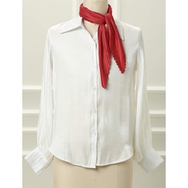 Allegra K Women's Pleated Scarf, Neckerchief, Ribbon, Long Scarf, Hair Ornament, Solid Color,, red
