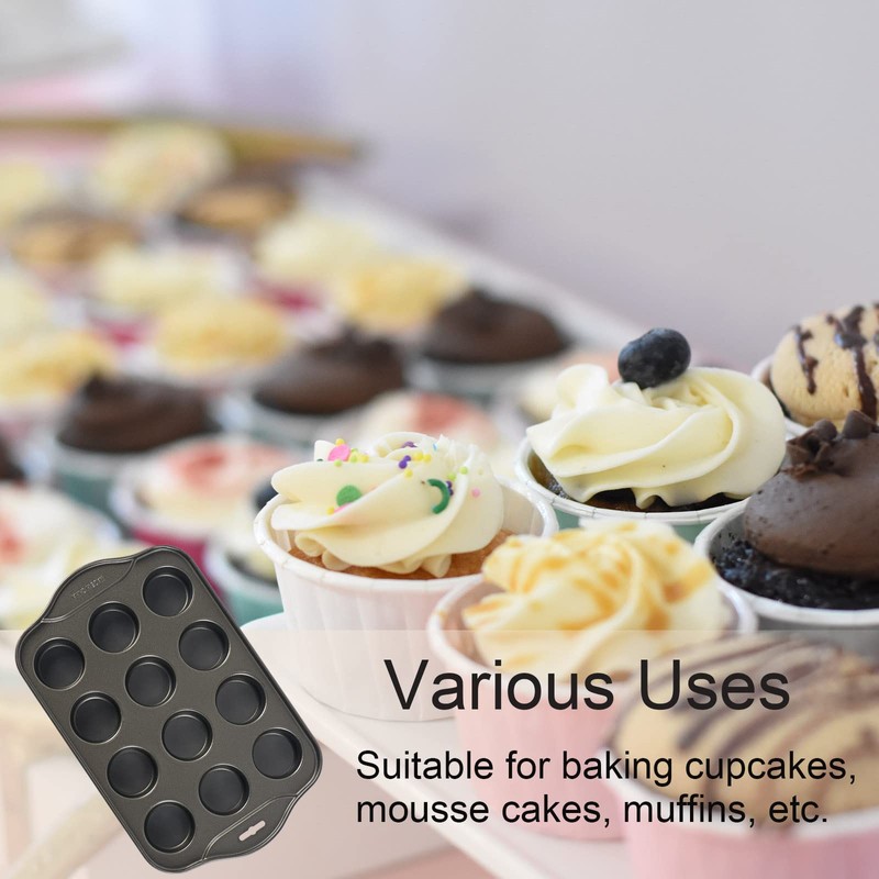 Kazozobi 2 Pack Mini Muffin Cheesecake Pan with Removable Bottom,