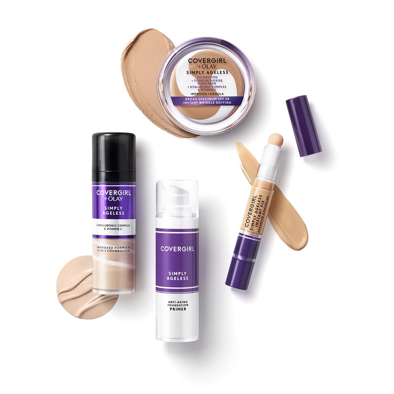 COVERGIRL Simply Ageless Instant Wrinkle Defying Foundation, SPF 28, Hyaluronic
