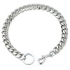 23mm Silver Metal Cuban Link Dog Collar with Carabiner Clip