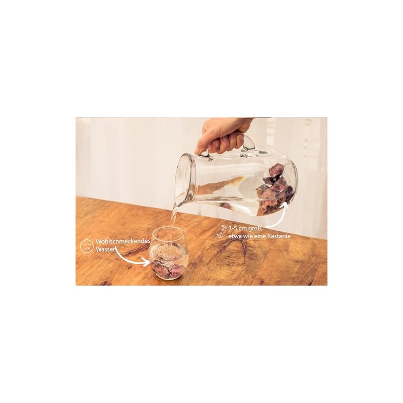 Lebensquelle Plus Rhodonit Wassersteine | 100% naturbelassene Rohsteine | 300g