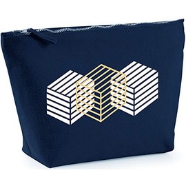 Hippowarehouse Gold Trio Cubes printed make up cosmetic wash bag 18x19x9cm